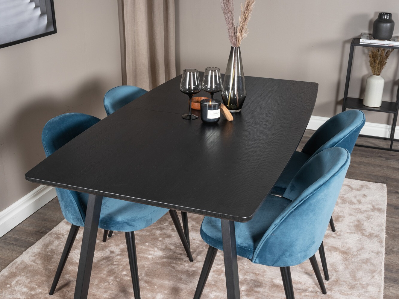 Dining set Dallas 1609 (Blue + Black)