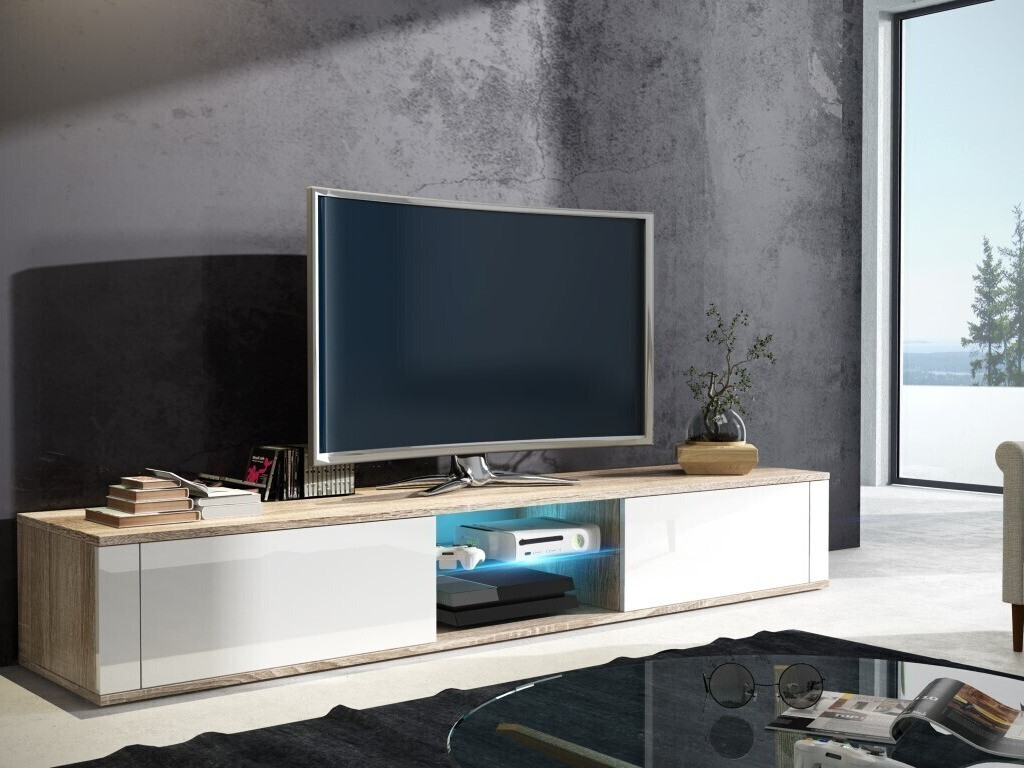 TV stand Gilroy 107 (Sonoma oak + Glossy white)