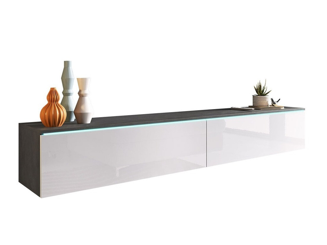 TV stand Scientia I (Matera grey + Glossy white)