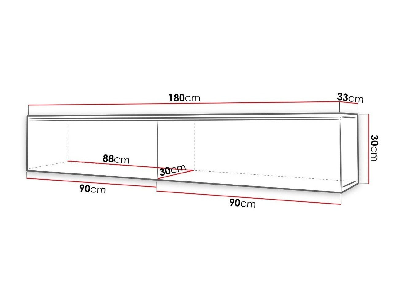 TV stand Scientia I (Matera grey + Glossy white)