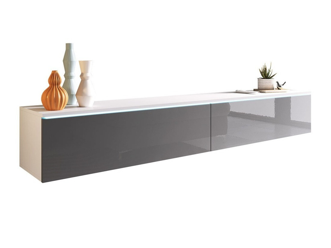 TV stand Scientia I (White + Gloss grey)