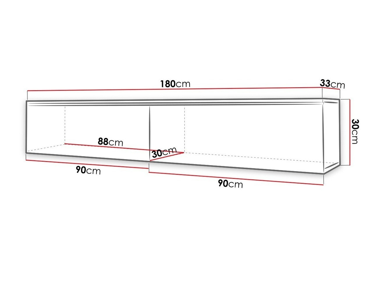 TV stand Scientia I (White + Gloss grey)