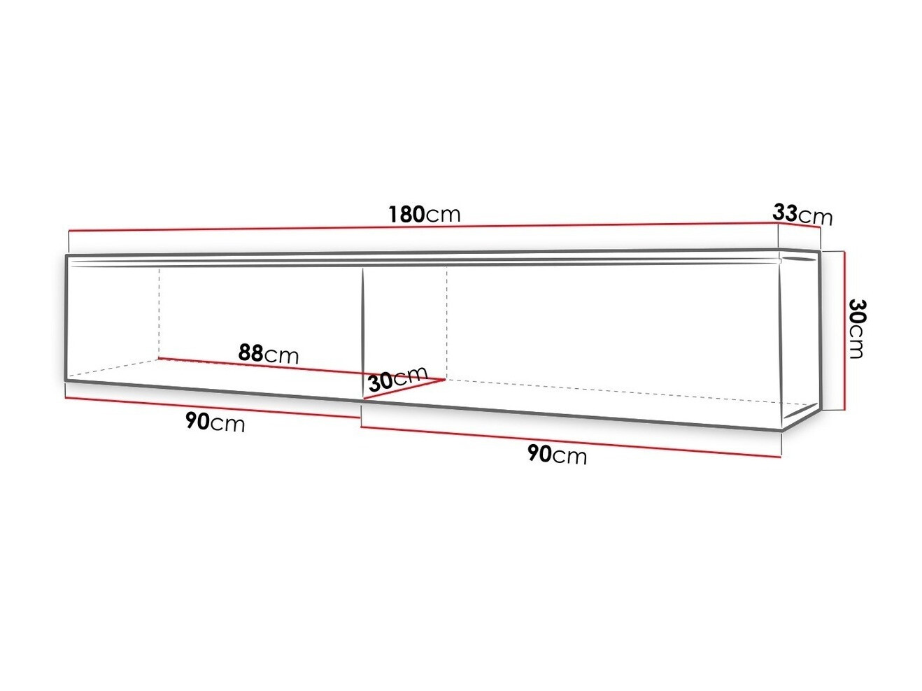 TV stand Scientia I (White + Glossy white)