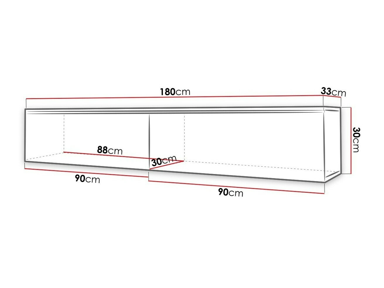 TV stand Scientia I (White + Glossy white)