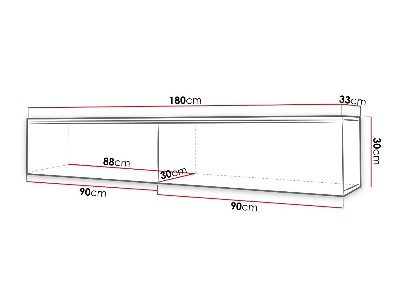 TV stand Scientia I (Wotan Oak + Glossy black)