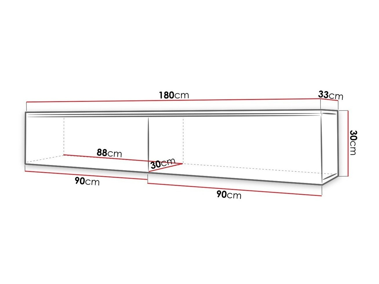 TV stand Scientia I (Wotan Oak + Glossy black)