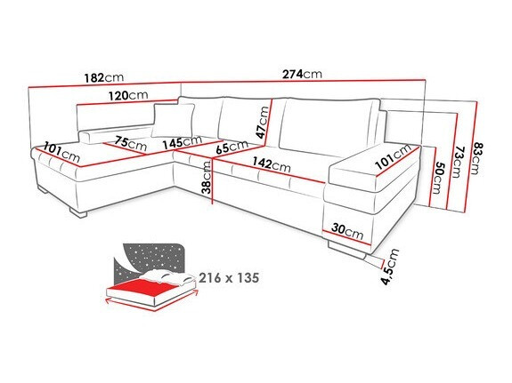 Corner sofa Comfivo Olivetum I (Lux 06 + Lux 05)