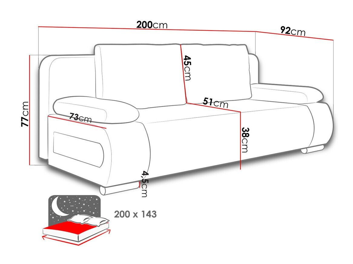 Sofa bed Comfivo Pudor (Alova 04 + Lawa 06)