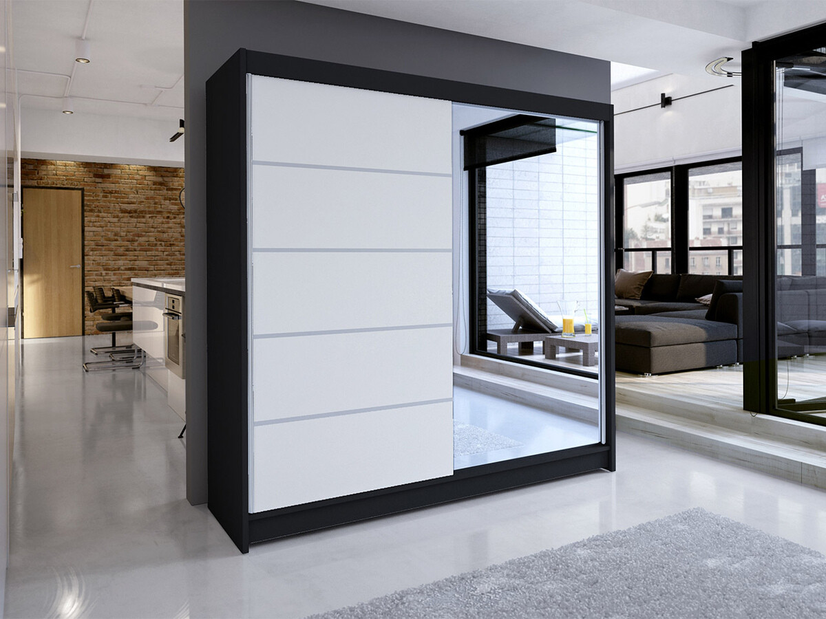 Wardrobe Closico Cavaris III (Black + White)