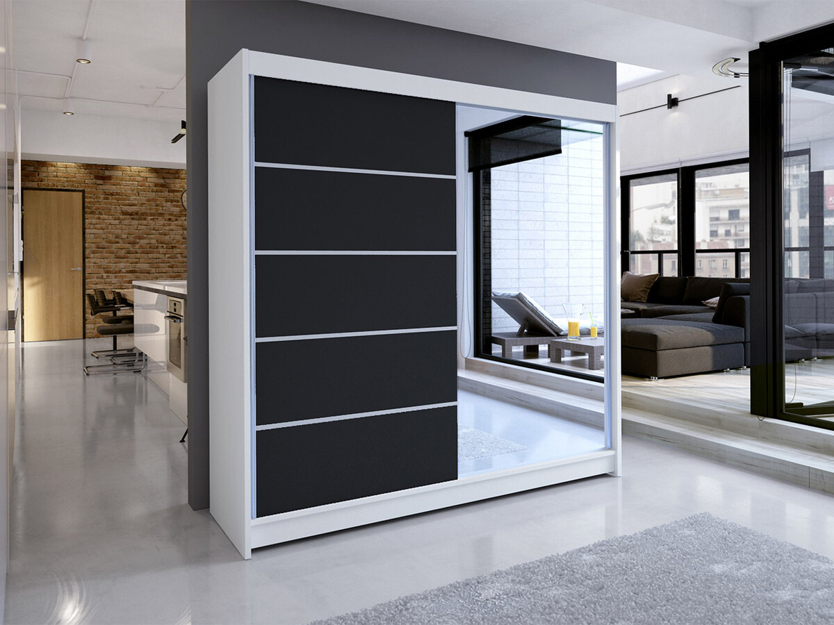 Wardrobe Closico Cavaris III (White + Black)