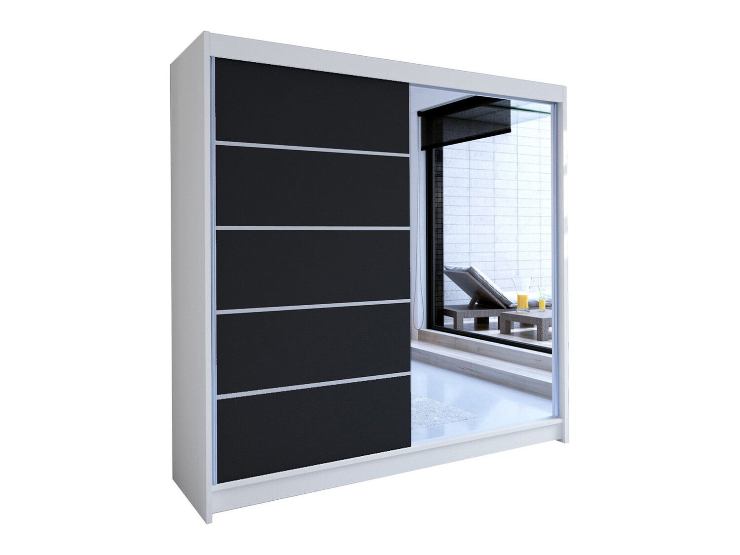 Wardrobe Closico Cavaris III (White + Black)