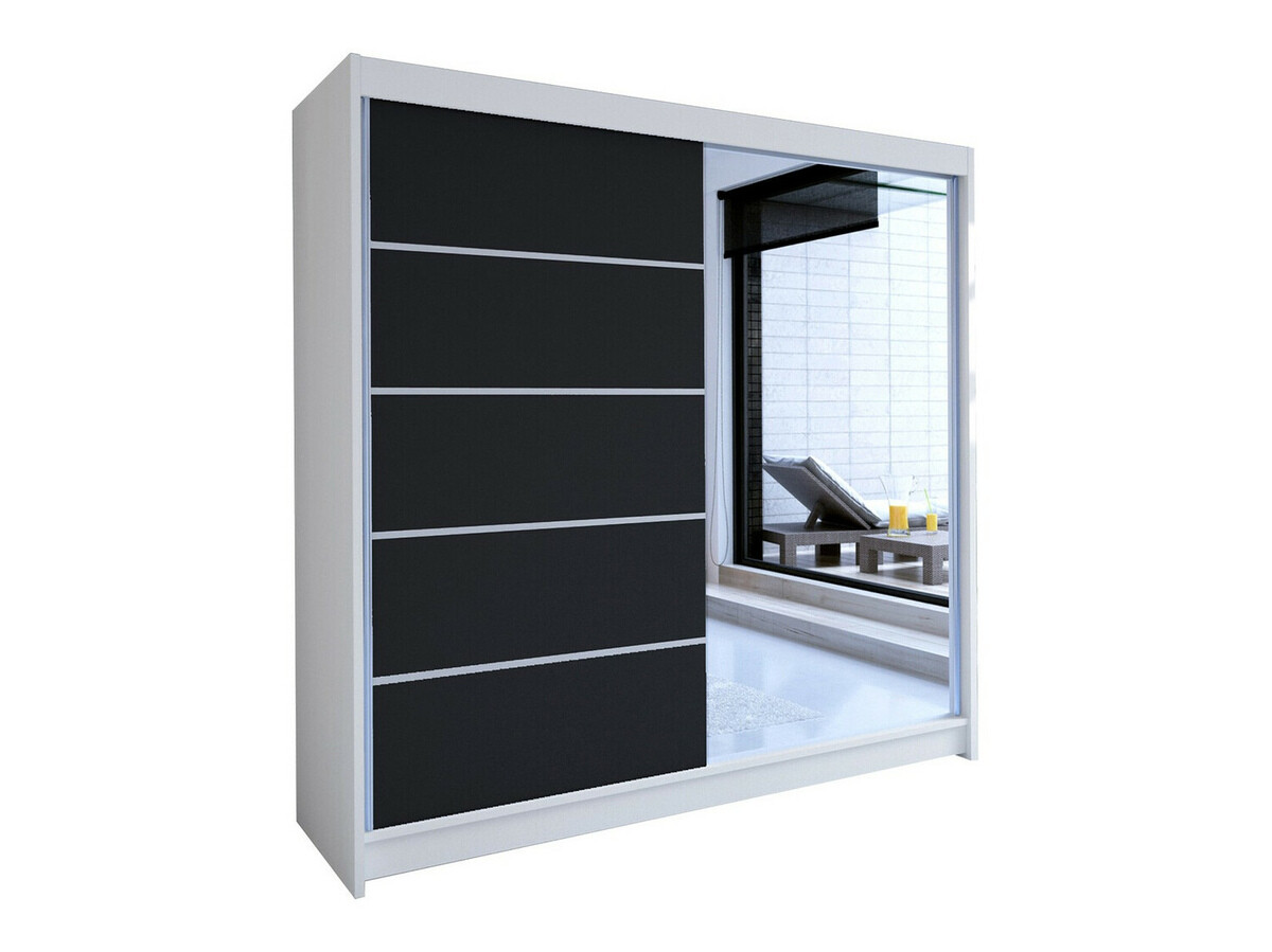 Wardrobe Closico Cavaris III (White + Black)
