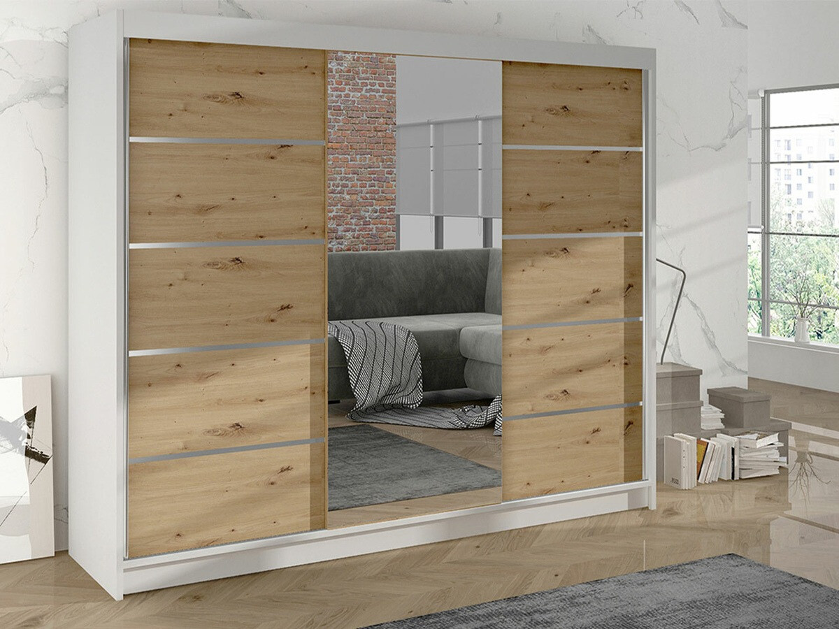 Wardrobe Closico Durion IV (White + Artisan oak)