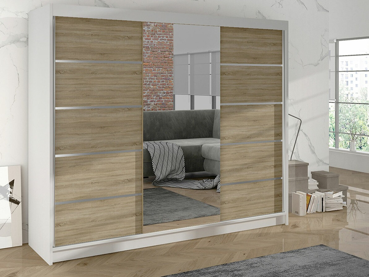 Wardrobe Closico Durion IV (White + Sonoma oak)