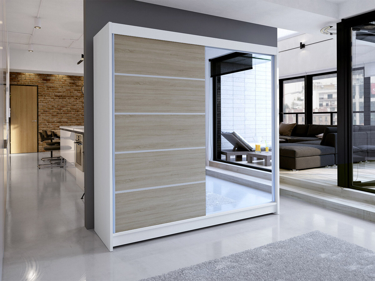 Wardrobe Closico Cavaris III (White + Sonoma oak)