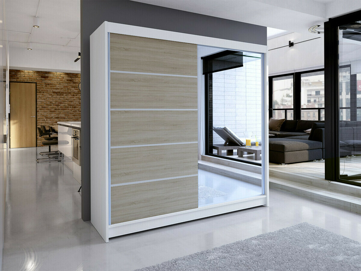 Wardrobe Closico Cavaris III (White + Sonoma oak)