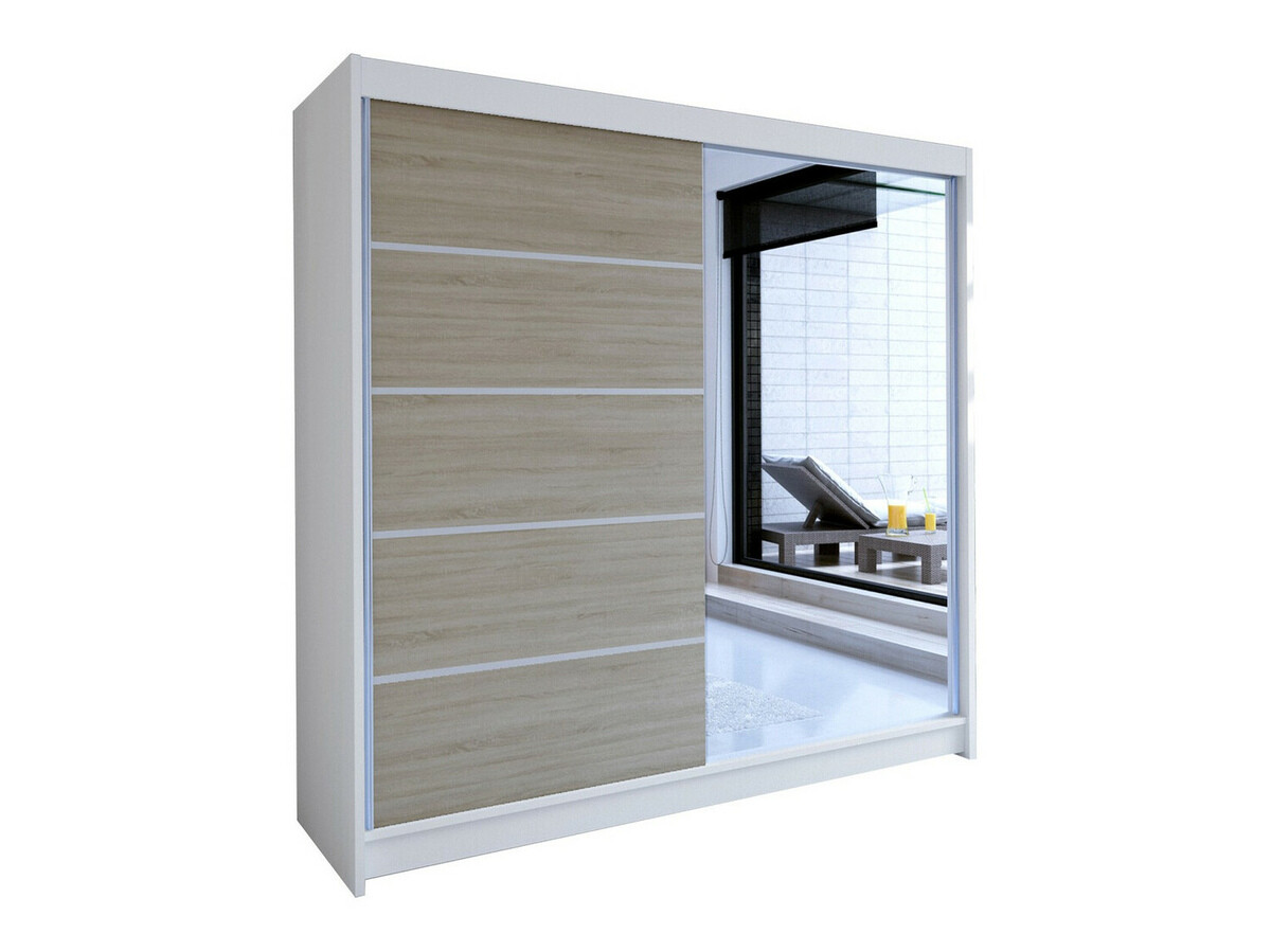 Wardrobe Closico Cavaris III (White + Sonoma oak)