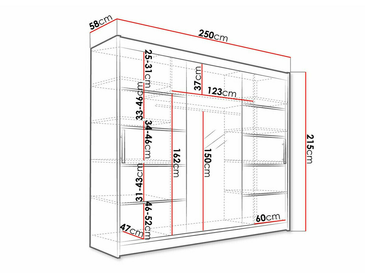 Wardrobe Closico Ordo VI (White)