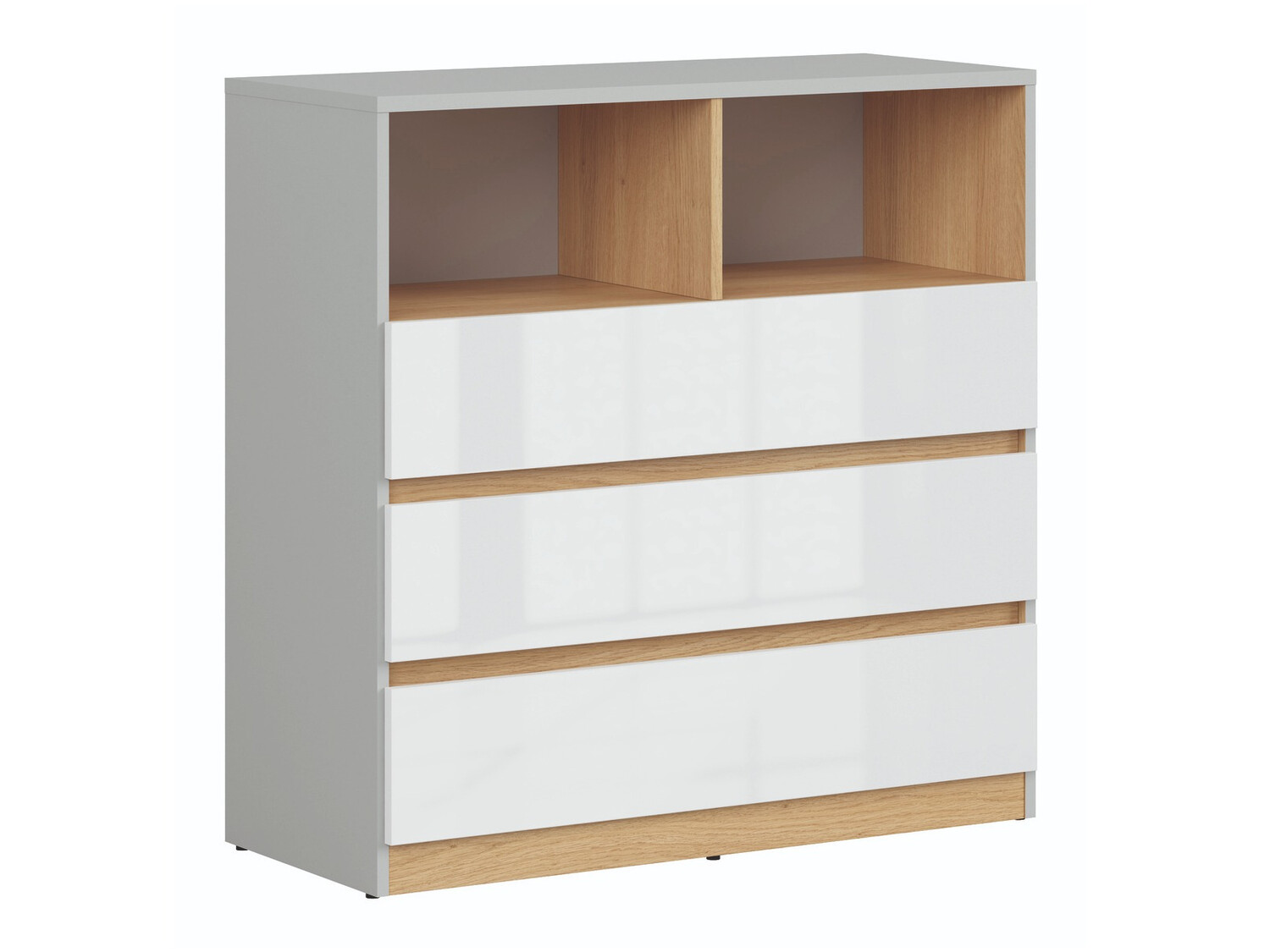 Chest of drawers Nuevaru 102 (Glossy white)