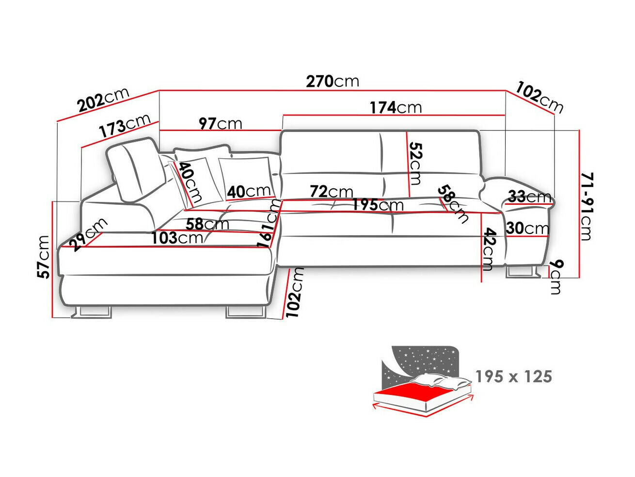 Corner sofa Comfivo Ruta II (Matana 19 + Matana 17)