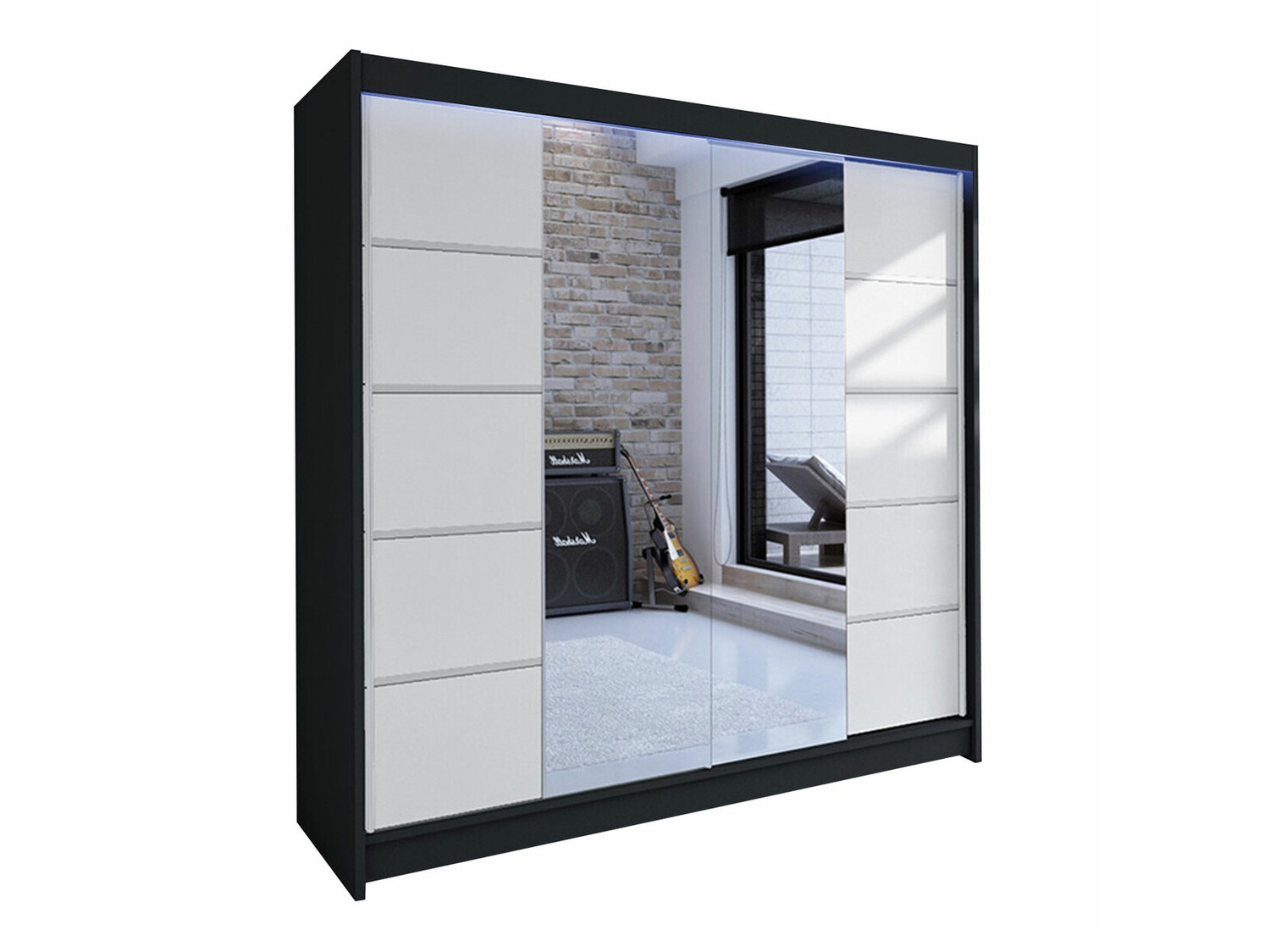 Wardrobe Closico Cavaris V (Black + White)