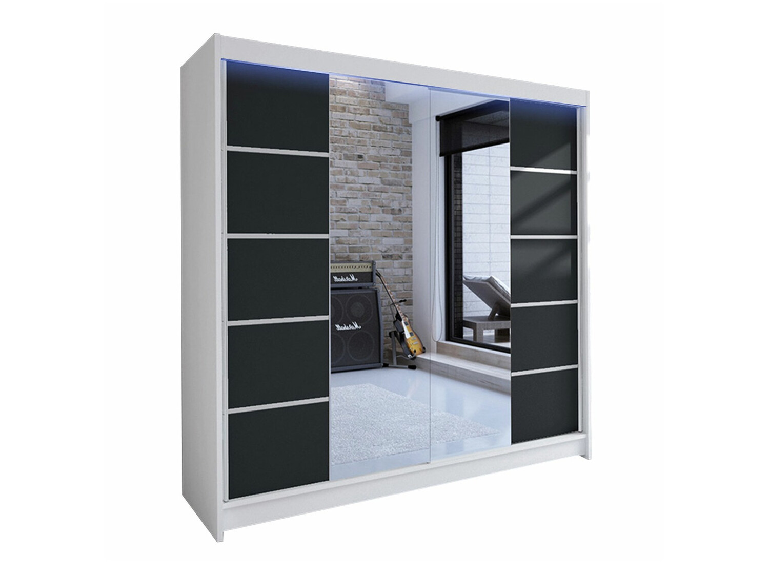 Wardrobe Closico Cavaris V (White + Black)