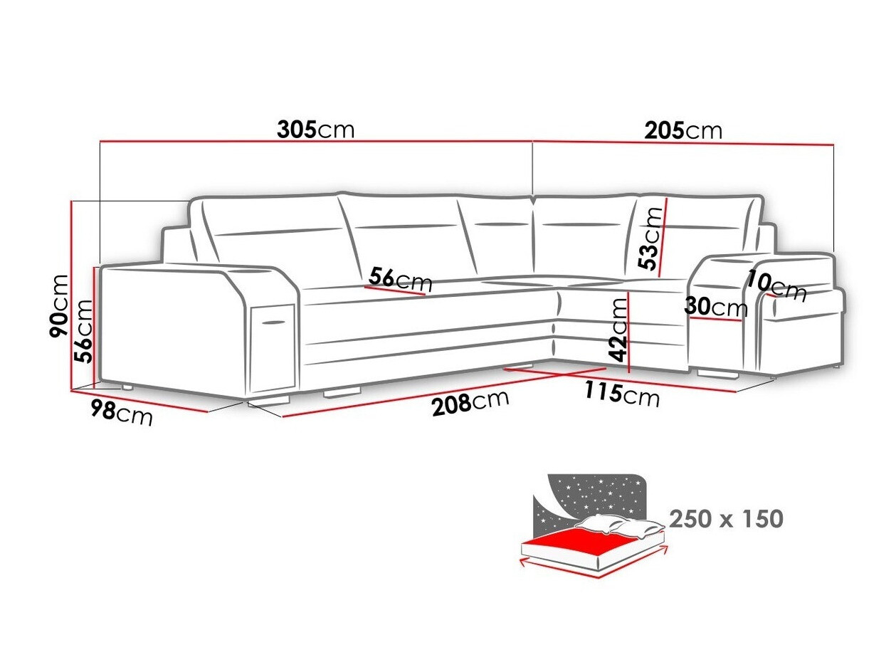 Corner sofa Kingsport 101