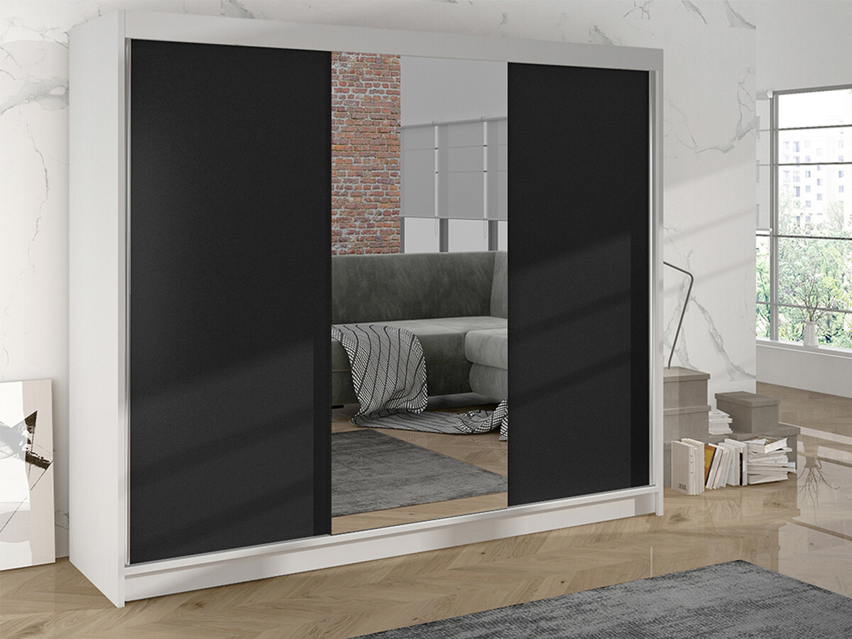Wardrobe Closico Durion I (White + Black)