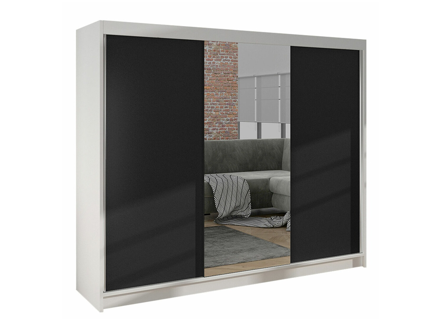 Wardrobe Closico Durion I (White + Black)
