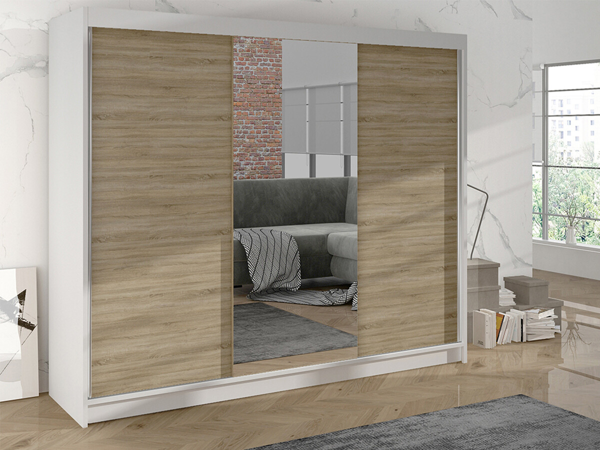 Wardrobe Closico Durion I (White + Sonoma oak)