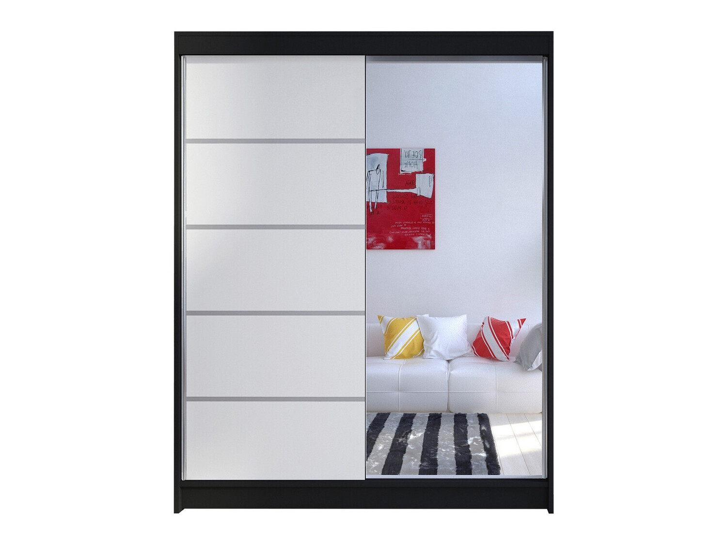 Wardrobe Closico Vastor III (Black + White)