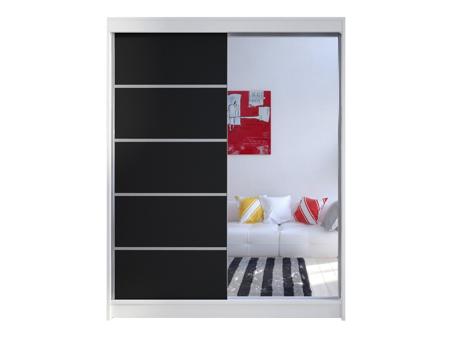 Wardrobe Closico Vastor III (White + Black)