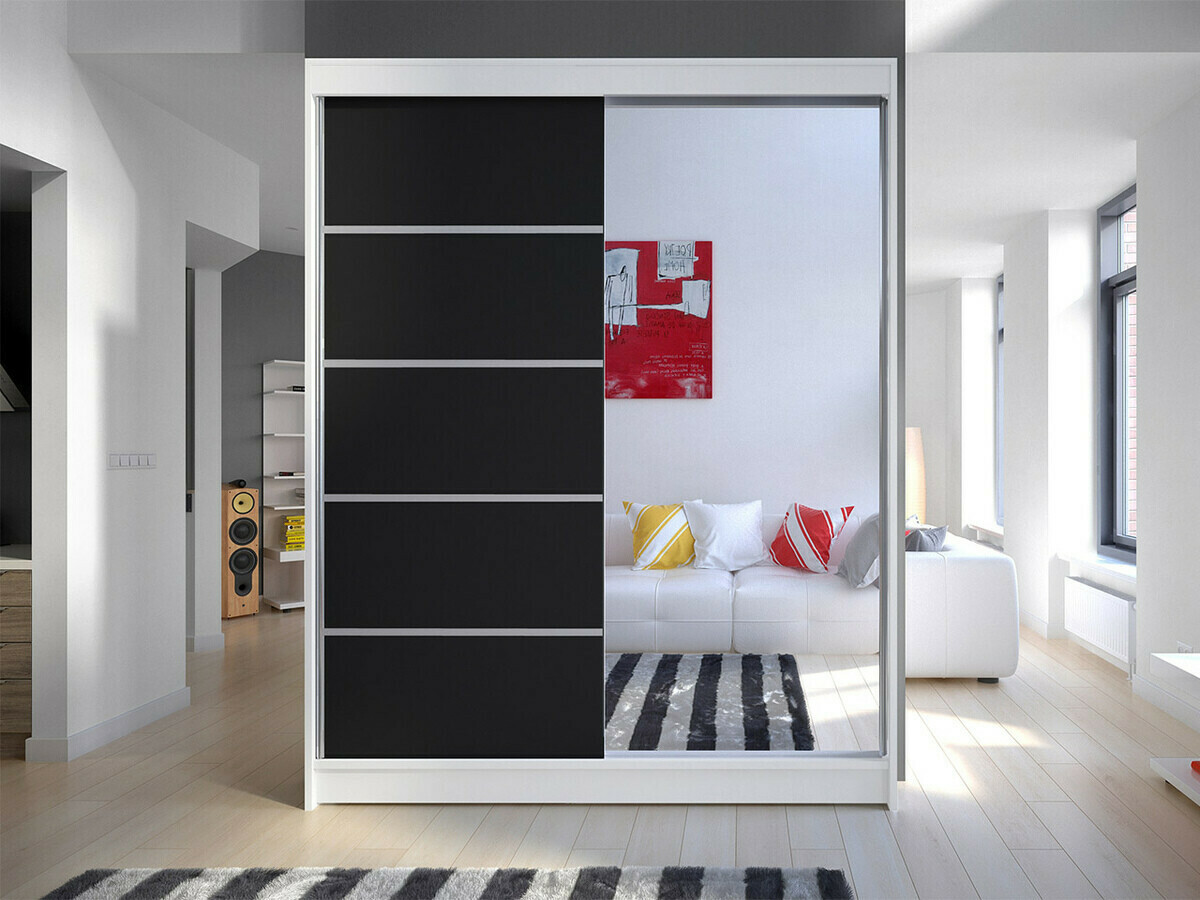 Wardrobe Closico Vastor III (White + Black)