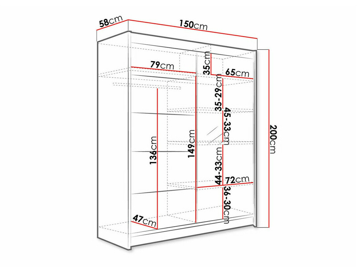 Wardrobe Closico Vastor III (White + Black)