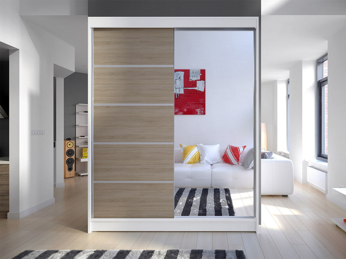 Wardrobe Closico Vastor III (White + Sonoma oak)