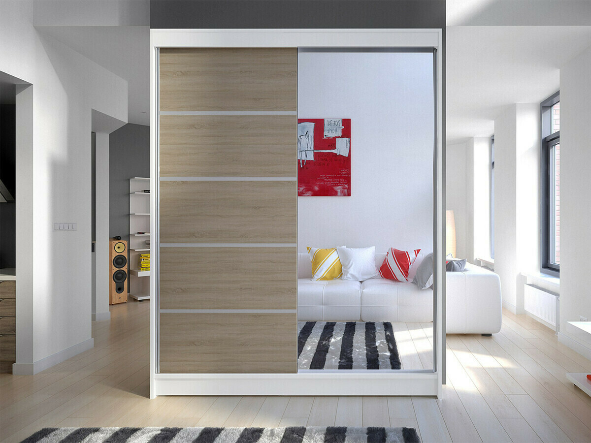 Wardrobe Closico Vastor III (White + Sonoma oak)