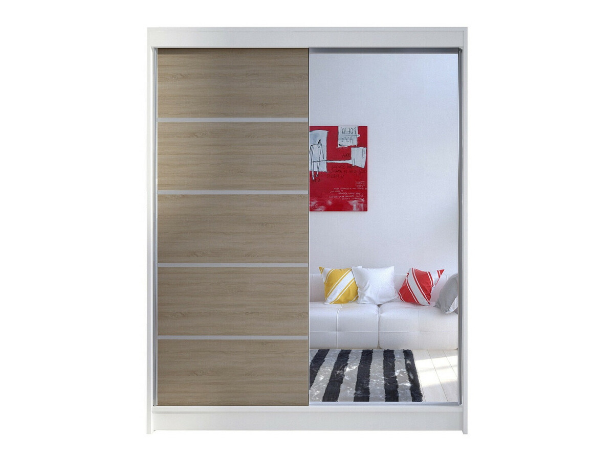 Wardrobe Closico Vastor III (White + Sonoma oak)
