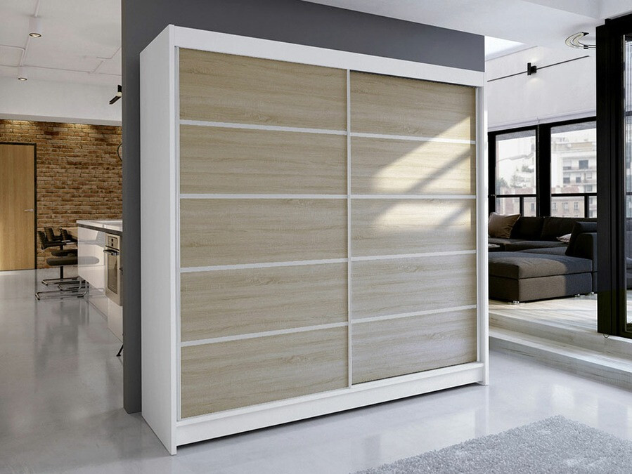 Wardrobe Closico Cavaris IV (White + Sonoma oak)