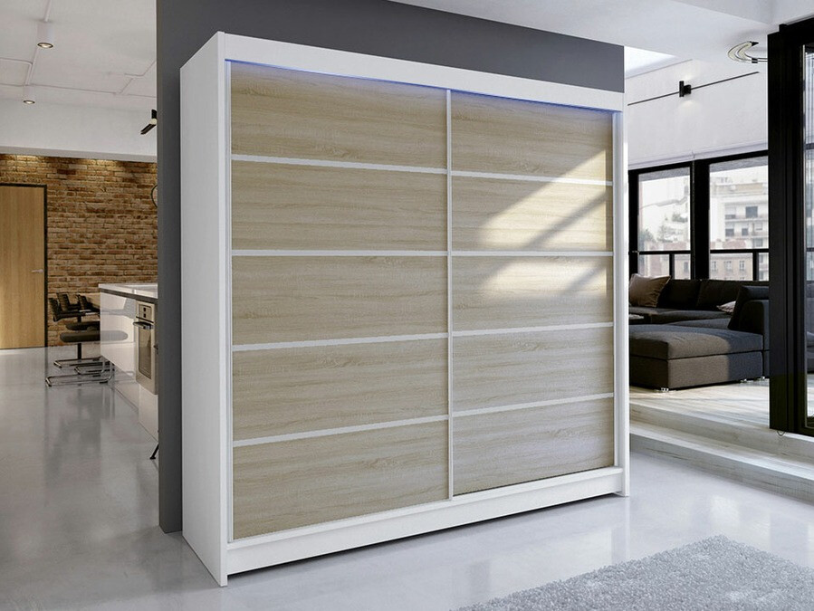 Wardrobe Closico Cavaris IV (White + Sonoma oak)