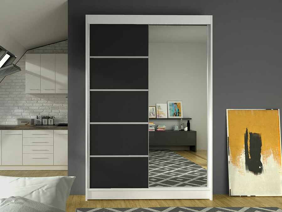 Wardrobe Closico Salvor III (White + Black)