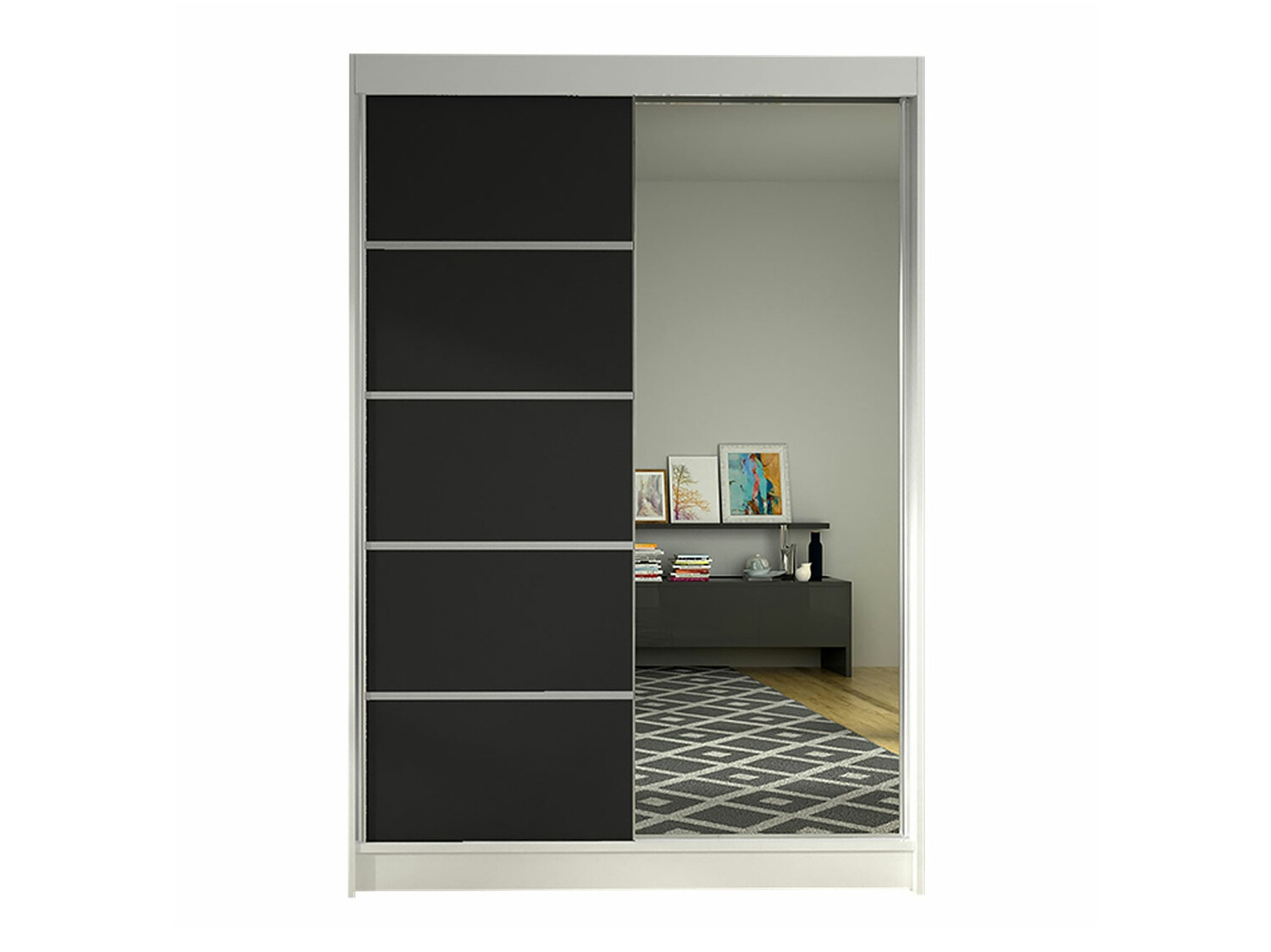 Wardrobe Closico Salvor III (White + Black)