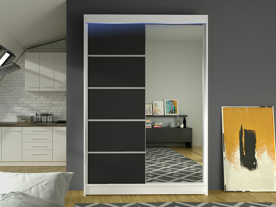 Wardrobe Closico Salvor III (White + Black)