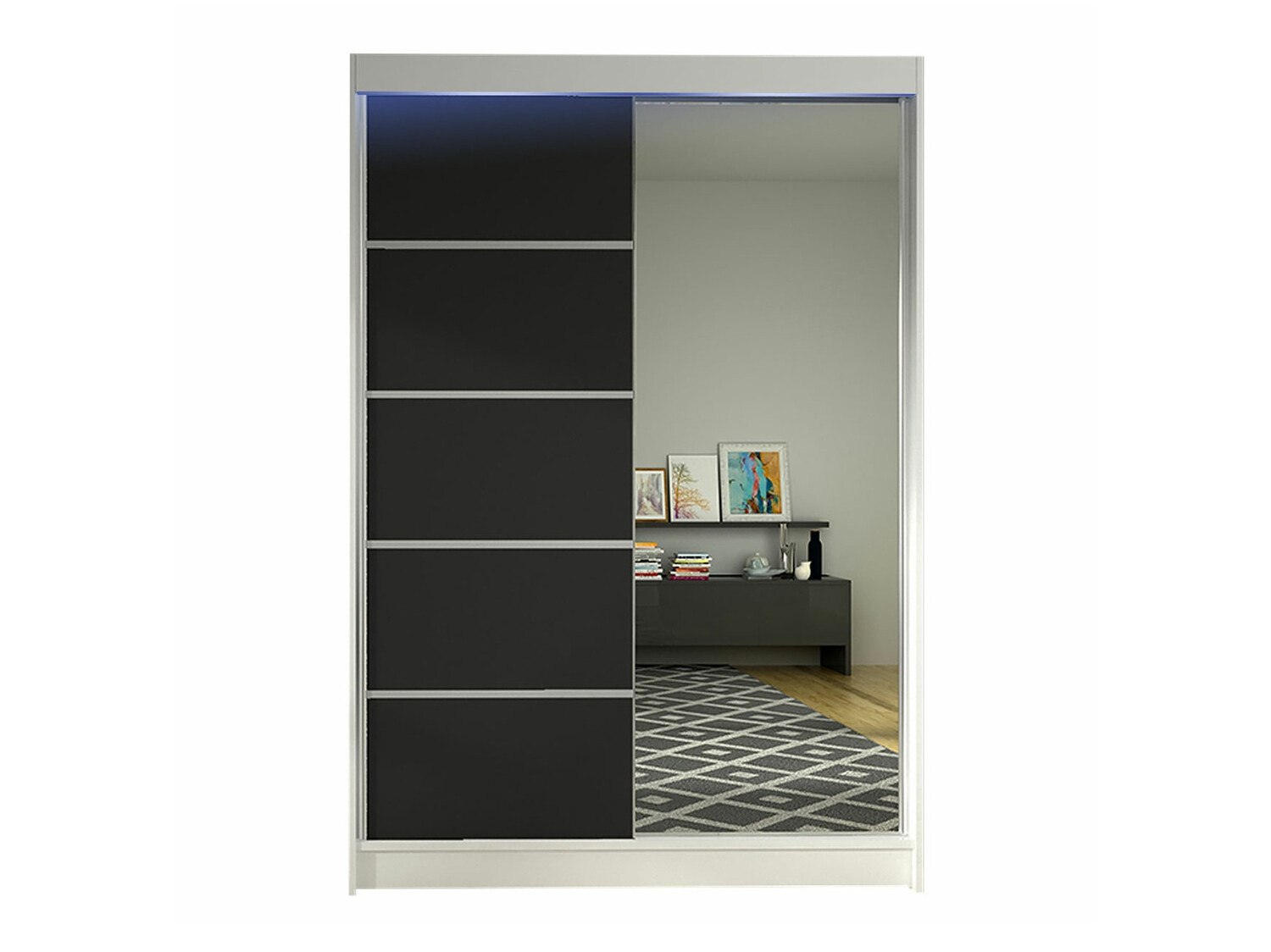 Wardrobe Closico Salvor III (White + Black)