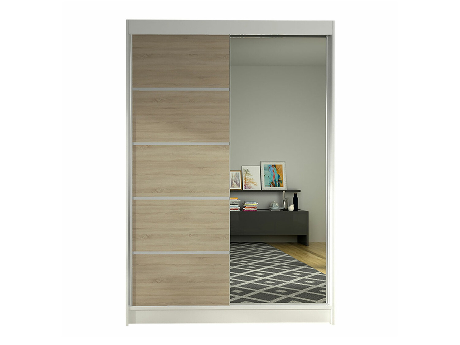 Wardrobe Closico Salvor III (White + Sonoma oak)