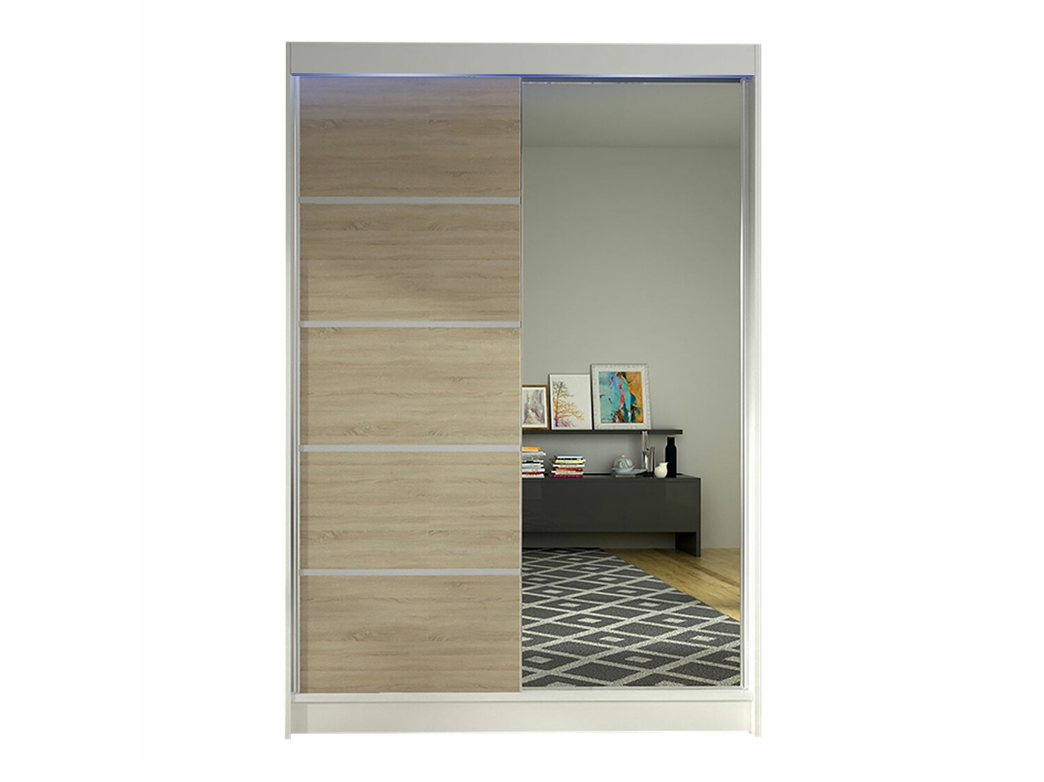 Wardrobe Closico Salvor III (White + Sonoma oak)