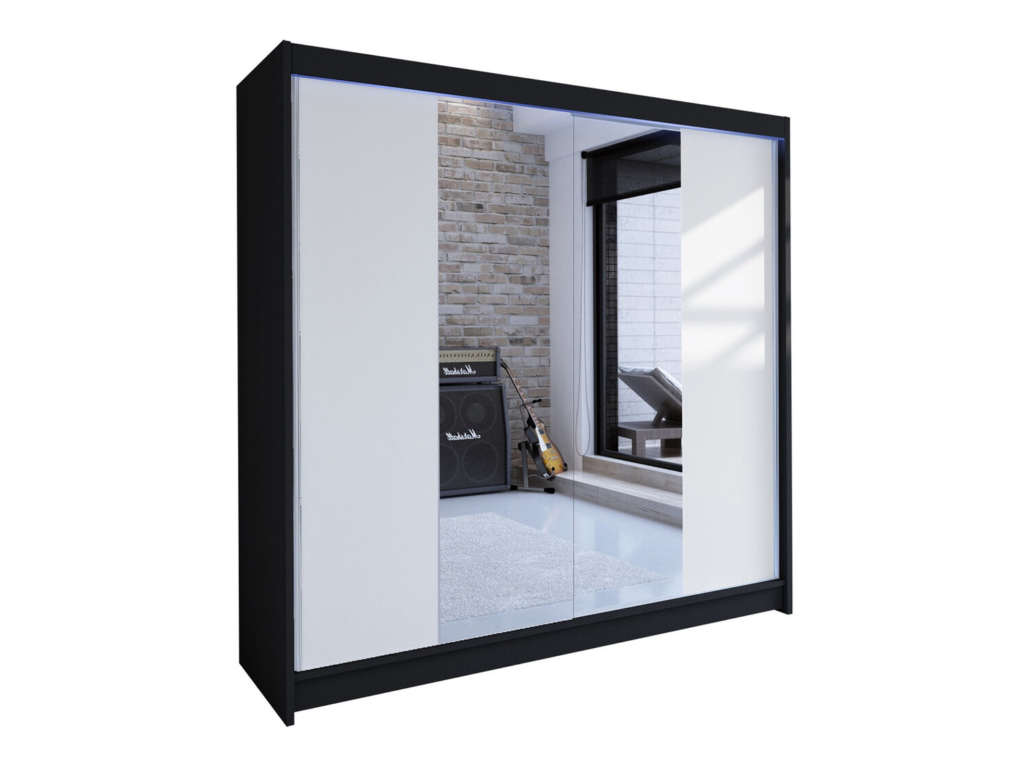 Wardrobe Closico Cavaris II (Black + White)