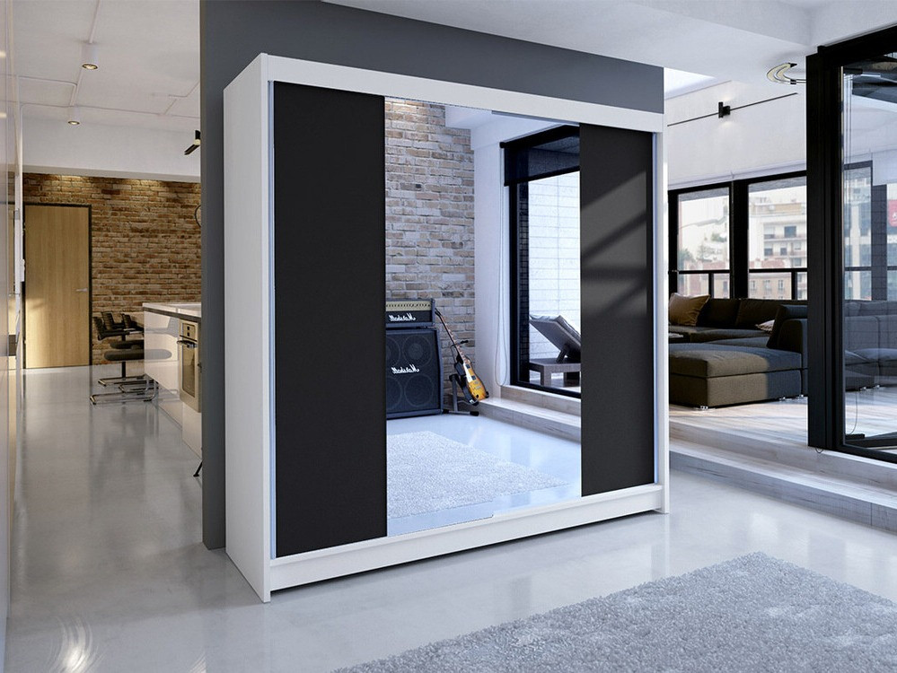 Wardrobe Closico Cavaris II (White + Black)