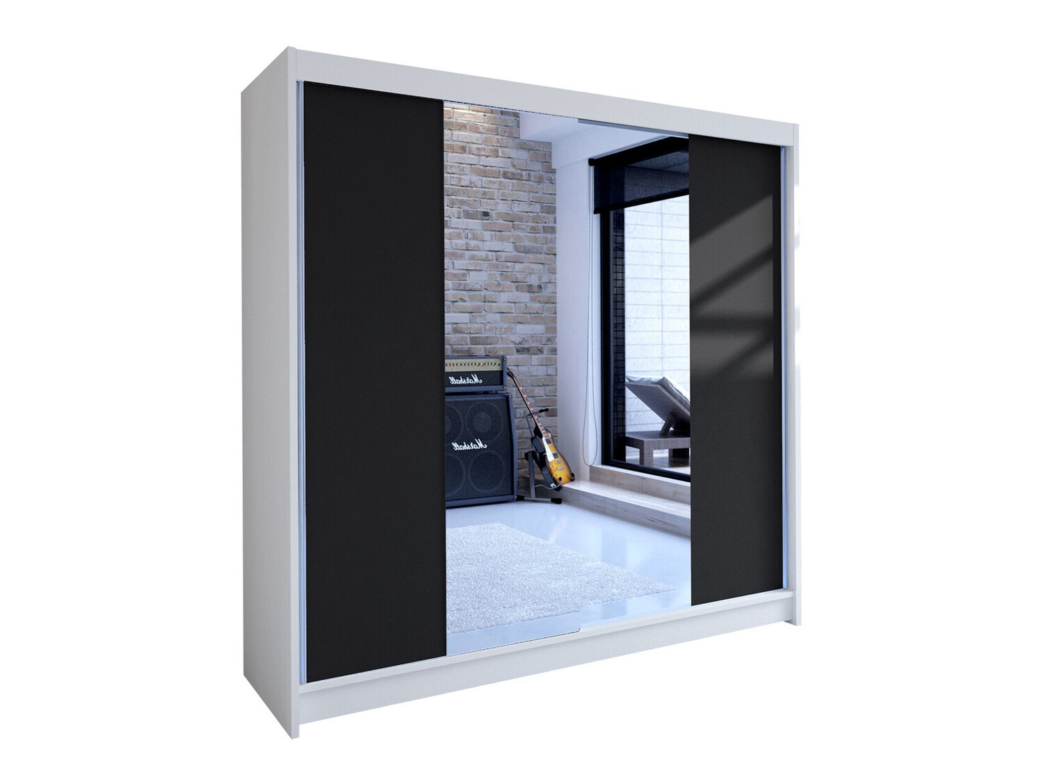 Wardrobe Closico Cavaris II (White + Black)