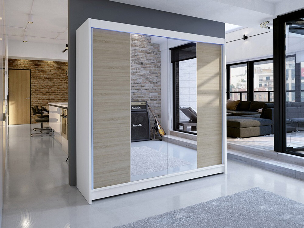 Wardrobe Closico Cavaris II (White + Sonoma oak)