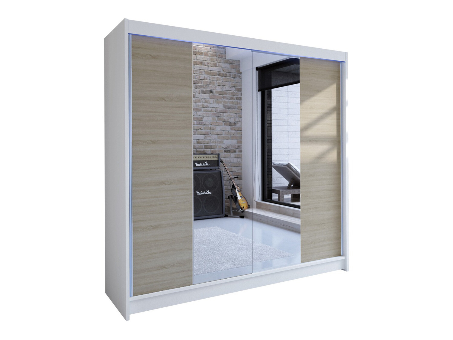 Wardrobe Closico Cavaris II (White + Sonoma oak)